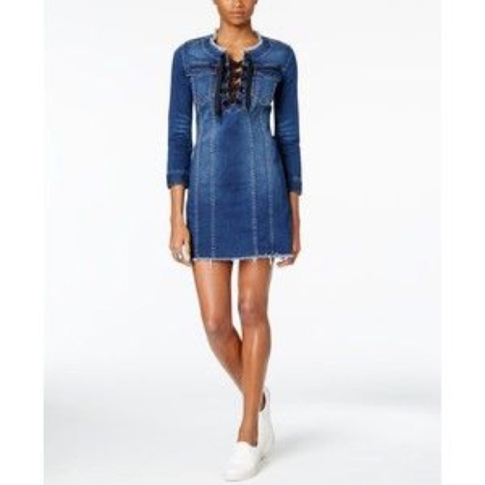 Calvin Klein Jeans Lace-Up Denim Dress